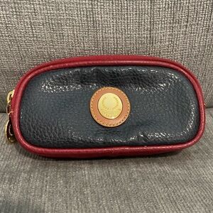 Vintage Alfred Sung Cosmetic Bag 💄 Navy & Red Pebbled Makeup Pouch 90s